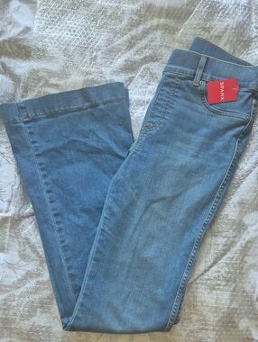 SPANX Women's Light Wash Blue Bootcut Jeans- 33 1/2" Inseam